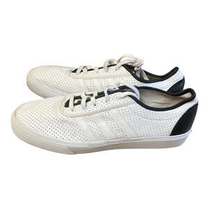 Adidas Sneakers Mens Size 11 Black White Leather Low Rise Lace Up Skateboarding
